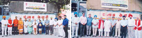 At the flagging off of the relief materials trucks